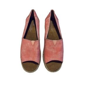 Stylish Pink Tom’s Open Toe Espadrilles Sandal EUC 8.5